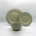 Пользовательские светлые зеленые роскошные керамические посуды наборы керамогранита